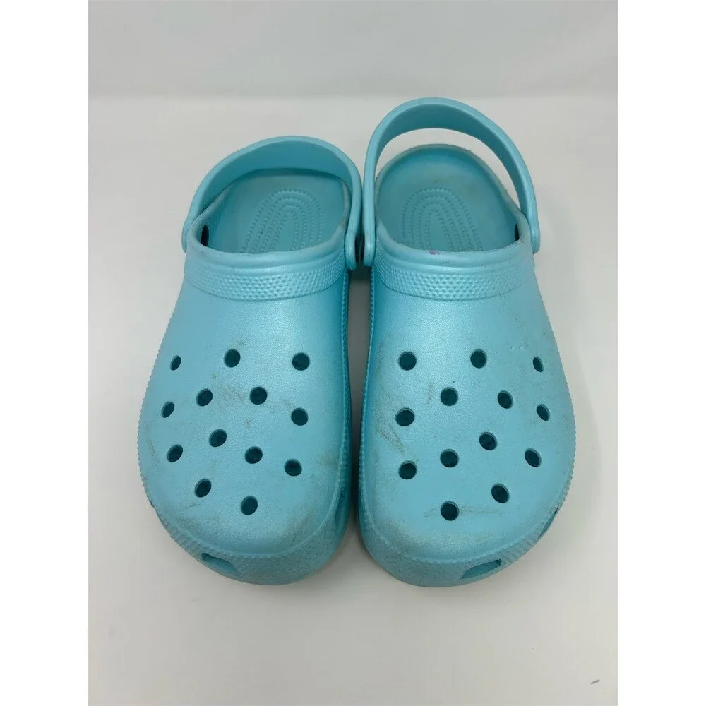 Crocs Classic Clog Unisex Mens Slip-On Shoes Light Blue Aqua Comfort Size 11